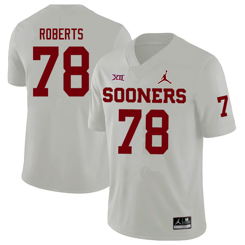 Men #78 Bryce Roberts Oklahoma Sooners Jordan Brand College Football Jerseys Sale-White